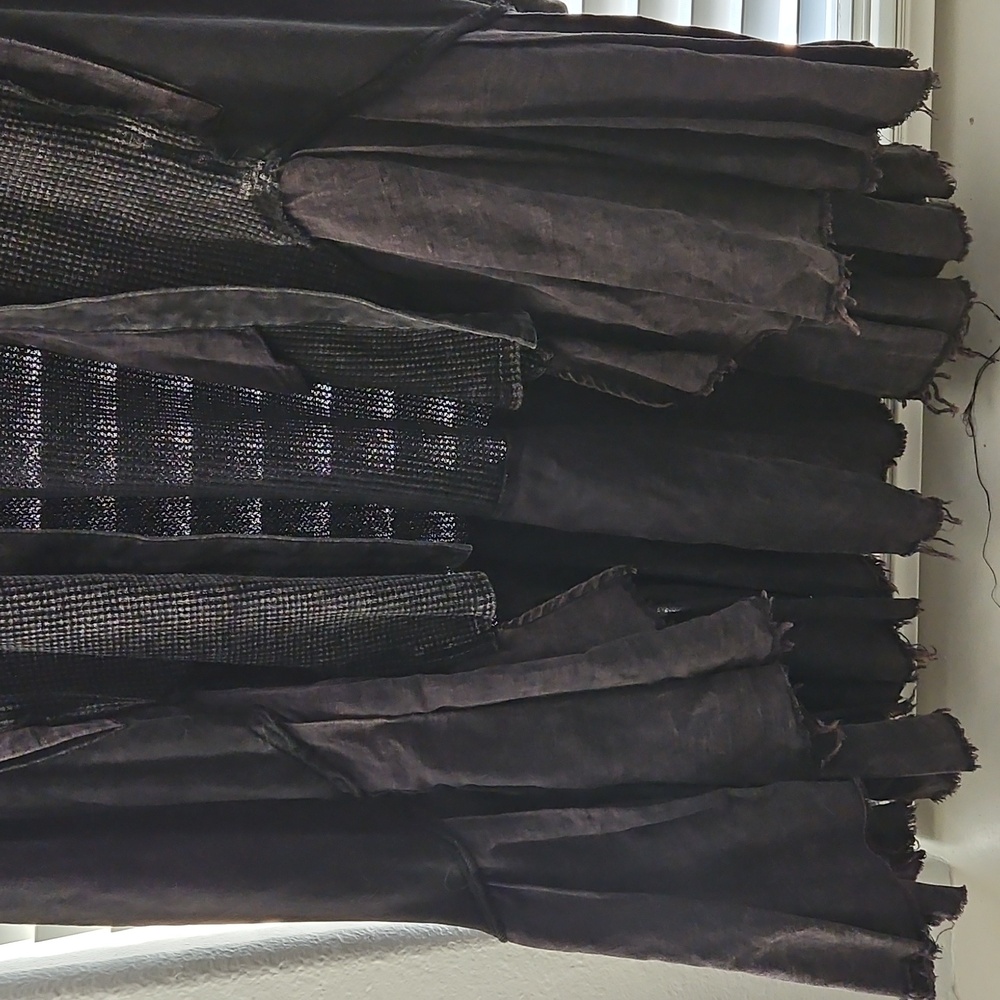 NWT Oli & Hali Black Patchwork Distressed Oversized Cardigan - Picture 10 of 12